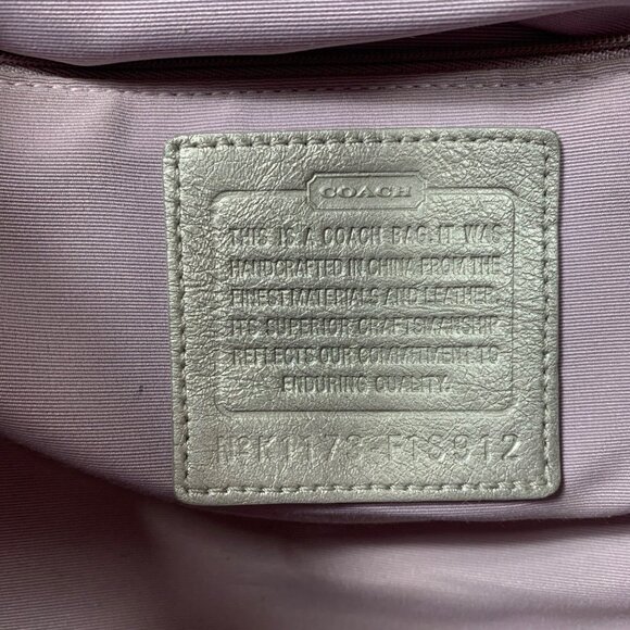 Coach Lynn Soho Signature C Jacquard Tote Bag Purse Metallic Silver F18912 + Fob - Picture 13 of 16